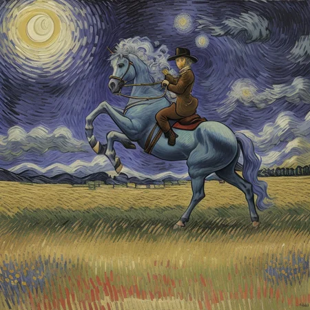 Vincent van Gogh, Expressionism, unicorn, <lora:epiNoiseoffset_v2Pynoise:2>