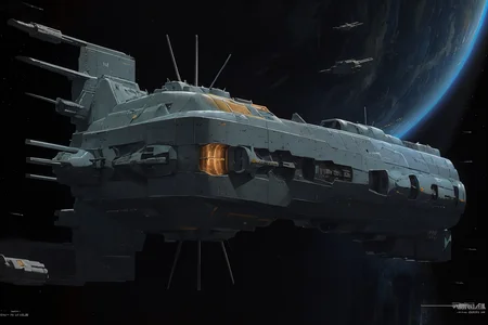 best quality,masterpiece,highly detailed,ultra-detailed,
(logh spacecraft, space_battleship   look like  Katana  science fiction , scifi :1.1)   in orbit earth \(planet\), starry sky, nebula, beam,laser,glowing engin,
 <lora:LOGH_FPA_V02:0.85>