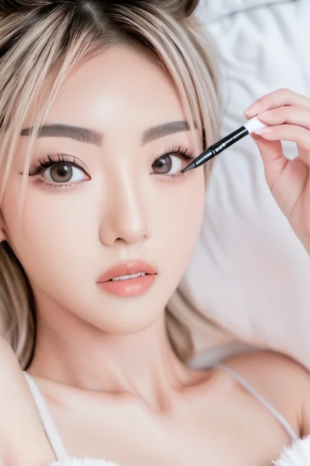 (RAW photo, dslr, high quality, film grain, professional photoshoot, full body view), kpop idol, korean instagram model lays in bed seductively, (completely nude), (looking at viewer), cute dimples, perfect makeup, long eyelashes, eyeliner, blush, perfect nose, long hair, full frontal view, large breasts, soft nipples, slender legs, white socks, dynamic lighting, wide angle, <lora:ab-korean:0.9>
Steps: 25, Sampler: DPM++ 2M SDE Karras, CFG scale: 8.0, Seed: 4090441666, Size: 768x1152, Model: 0.5(SDXL1.0_sd_xl_base_1.0+xxmixsdxl_v1-000008) + 0.5(SDXL1.0_XXMix_9realisticSDXL_v1.0+xxmixsdxl_v1-000008), Denoising strength: 0, Version: v1.5.1.9-5-gbf0cf61, TaskID: 625225656363587226