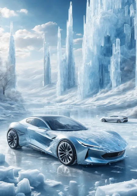 (Masterpiece, high quality, best quality, official art, beauty and aesthetics:1.2),(ultra-high precision detail),8k,<lora:ç§å¹»-éªåé»çº¢sdxl:0.5>,ice,snow,future architecture in china,huge artificial urban structure stuck in ice,exquisite,metal crystal,photon force field,(((((future broken sports car covered with ice and snow))))),in winter,meteor shower,planet background,