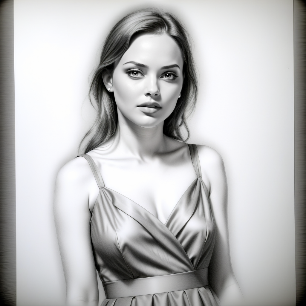 a young woman wearing a dress, full body made out of Jed-Pen  ,   <lora:PencilDrawingStyle:0.7>