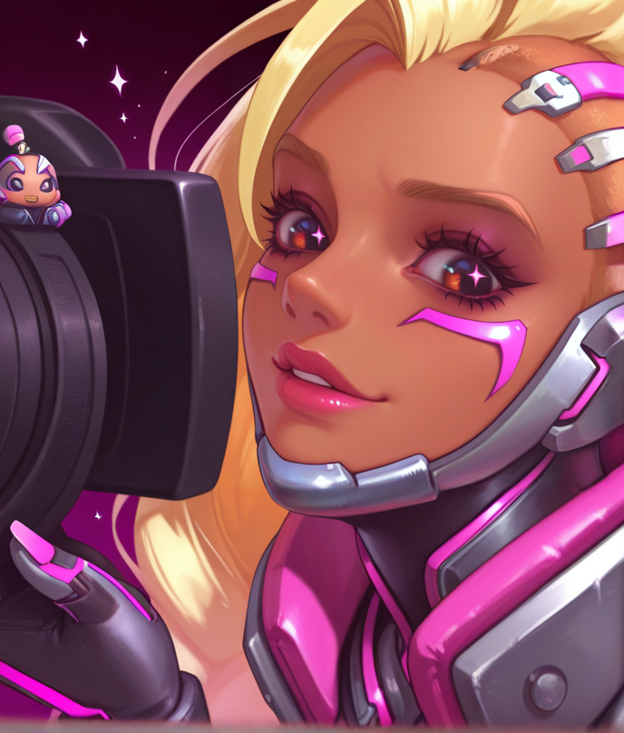 Masterpiece, high-res, 2k, best quality, 2.5d , 1girl, augsombra, sombra (overwatch),  <lora:augsombra_illus-000049:1>  Enchanting Eyes: Look directly into the camera with eyes that sparkle with mischief and charm. This pose adds a touch of playful allure.