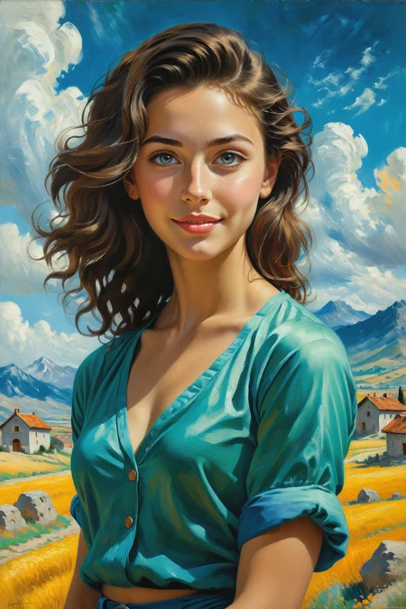by Mitch Dobrowner and Paul Gustav Fischer and Caesar Andrade Faini in the style of Alena Aenami and Chagall, oil painting <lora:oil_painting_envy_anime:0.60> , cute 18 year old woman, clothed, muscular <lora:more_art:0.30> <lora:RMSDXL_Enhance:0.45> <lora:RMSDXL_Creative:0.45> <lora:RMSDXL_Photo:0.45> <lora:RMSDXL_Darkness_Cinema:0.45> <lora:clothing_slider:0.00> <lora:great_lighting:1.00> <lora:aesthetic:1.00> <lora:looking_at_viewer:1.00> <lora:photorealistic_portrait_v2:0.25> <lora:attractive_v2:0.10> <lora:extremely_detailed_v2:0.25> <lora:add_detail:0.75> <lora:perfect_eyes:0.25> <lora:perfect_hands:0.50>