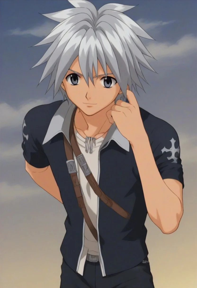 ((masterpiece)), ((best quality)), ((ultra-detailed)), score_9, score_8_up, score_7_up,
HD, top quality, best quality, High-quality illustrations, masterpiece, Haru Glory, Silver hair, Silver eyes, 1boy, 1male, solo boy, solo male, Anime, boy, male anime character, anime boy, handsome, attractive, cute, charming, sexy, hot, posing, modeling, anime pose