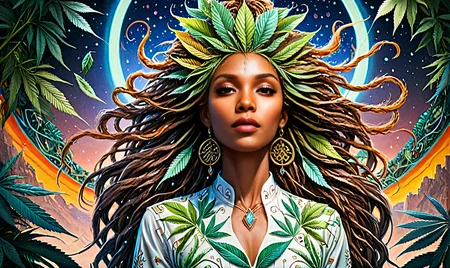 painting by James jean, abstract art, insane details, Lebanese (whimsical, psychedelic:1.1) , dressed up as Olivia Pope character, Dreadlocks hairstyle, ethereal magical atmosphere, stylized by Noriyoshi Ohrai, detailed, vibrant, surrealism, fantastical, intense, shiny, aesthetic, perfect composition OverallDetailXL   <lora:Surreal:1> <lora:Elven_Mage:0.8> 3lv3n M4g3, woman, staff, glowing, tattoo, magical, botanical <lora:ral-mrjnlvs:0.8> ral-mrjnlvs