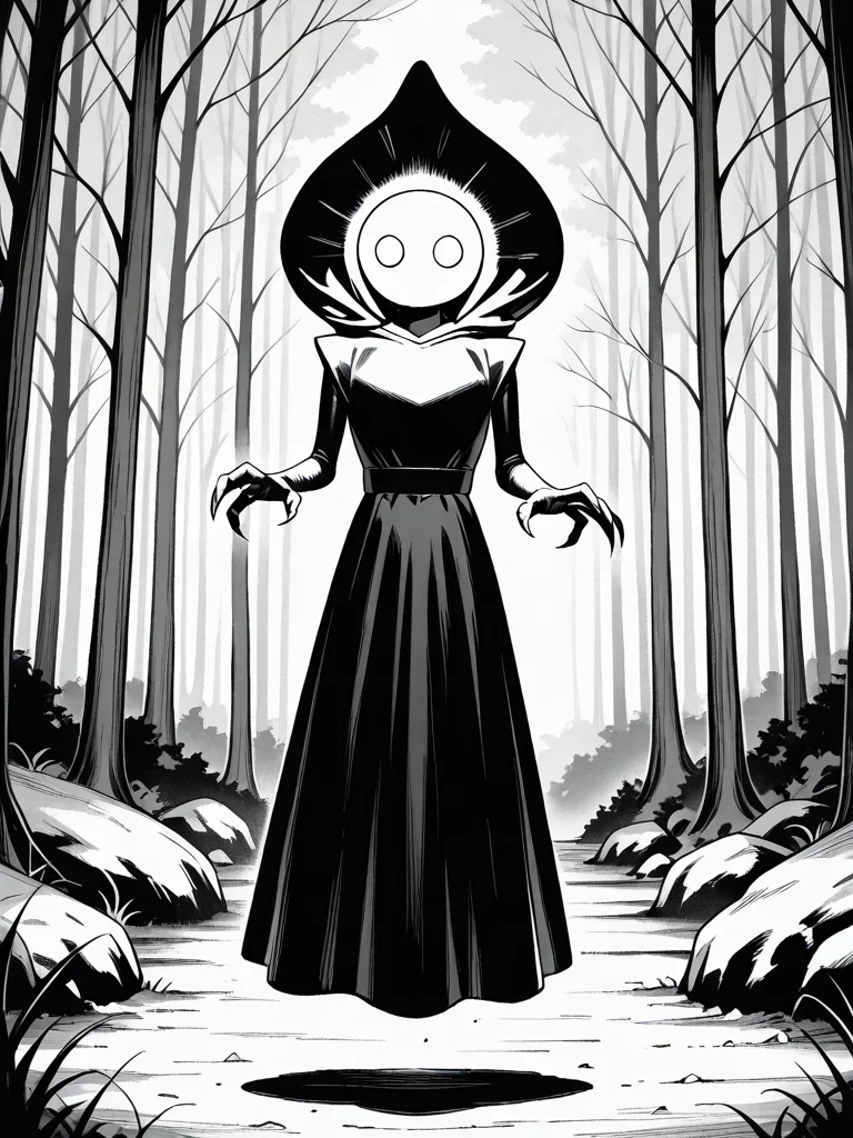 <lora:IL_flatwoods_monster:1>,flatwoods_monster/(Character/),forest,monochrome,floating,no humans,blank eyes,
claws,dress,hood,, masterpiece,best quality,amazing quality,very aesthetic,absurdres,