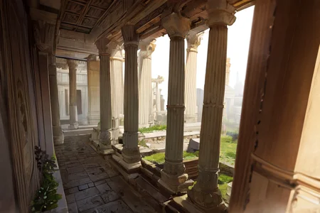 highly insanely detailed, masterpiece, top quality, best quality, highres, 4k, 8k, RAW photo, (very aesthetic, beautiful and aesthetic),
Ancient Roman Interior Design,RomInt,
<lora:RomanInterior-10:0.5>,
(1girl:1.3),
1other,
,
medium hair,twin drill hair,folded ponytail,hair ornament,hair flower,hairclip,hair beads,
,
royal_tombs,Neolithic_architecture,massive_dam_structure,trail,ancient_temple_complex,
,âââ