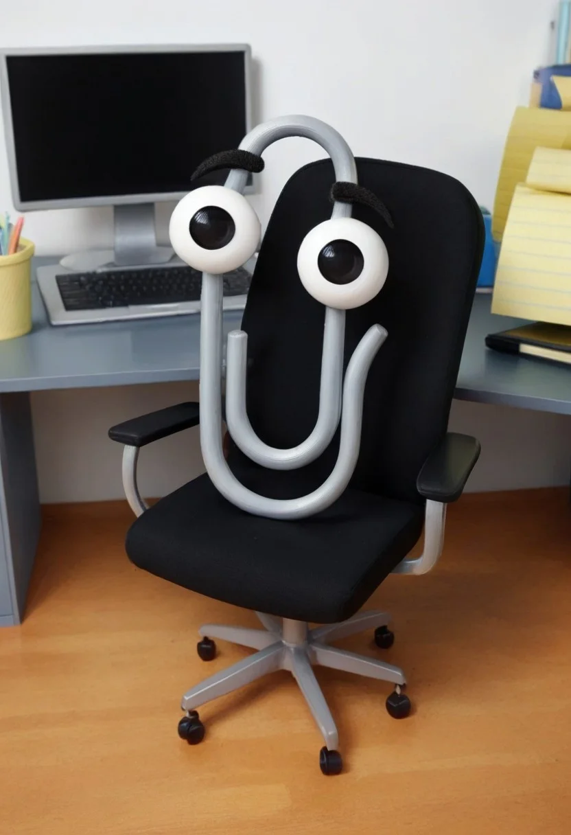 cl1ppy, pokemon (creature), on chair, office, computer,