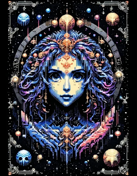 Grotesque ral-ansrt, Deep space background, Anime screencap, Lively, Qajar Art, Kodak portra, Paint splotches, anime style, <lora:ral-ansrt:1.2>, ambient atmosphere, best, very coherent, ambient, radiant, badge, intricate artistic color, romantic, beautiful composition, cinematic
