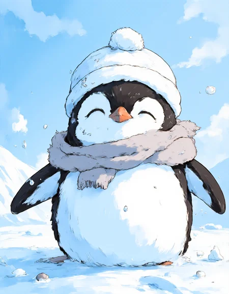 K3OW, a picture of a cute fluffy anime penguin, black outline, thick outlines, masterpiece, extreme quality, anime wallpaper, screencap, cg, hyper focus, good detail, tundra, wearing a scarf, winter hat, (no humans), snow on ground, clear sky, gradient sky, outdoors, ocean, glacier, mountain, arctic, high contrast, (adorable), (anime), graphic, art, exceptional, top tier, award winning, pictograph, trending on art station, vector art, anime style
<lora:flux_AnimeStyleTest_-_K3OW-e14:1> <lora:MJanime_flux_lora_v2:1.3> <lora:Darknet_Diaries:0.65> <lora:GLSHS:-0.13> <lora:test001:0.85>