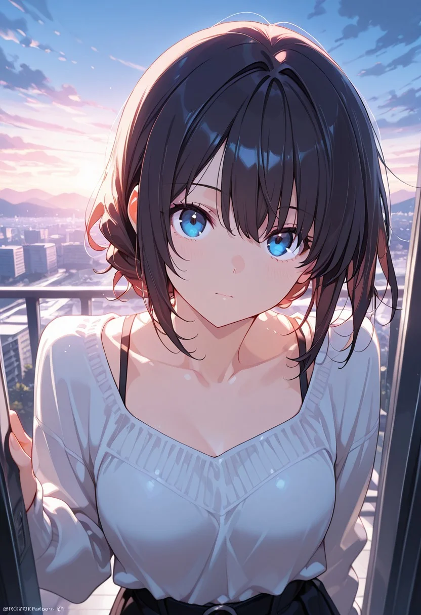 looking at viewer, 1girl, solo,
absolutely eye-catching, Masterpiece, best quality, ultra-detailed, CG, aesthetic, trending, score_9, score_8_up, newest, subtle texturing, depth of field, cinematic composition,
Detailed background, intricate cinematic background,