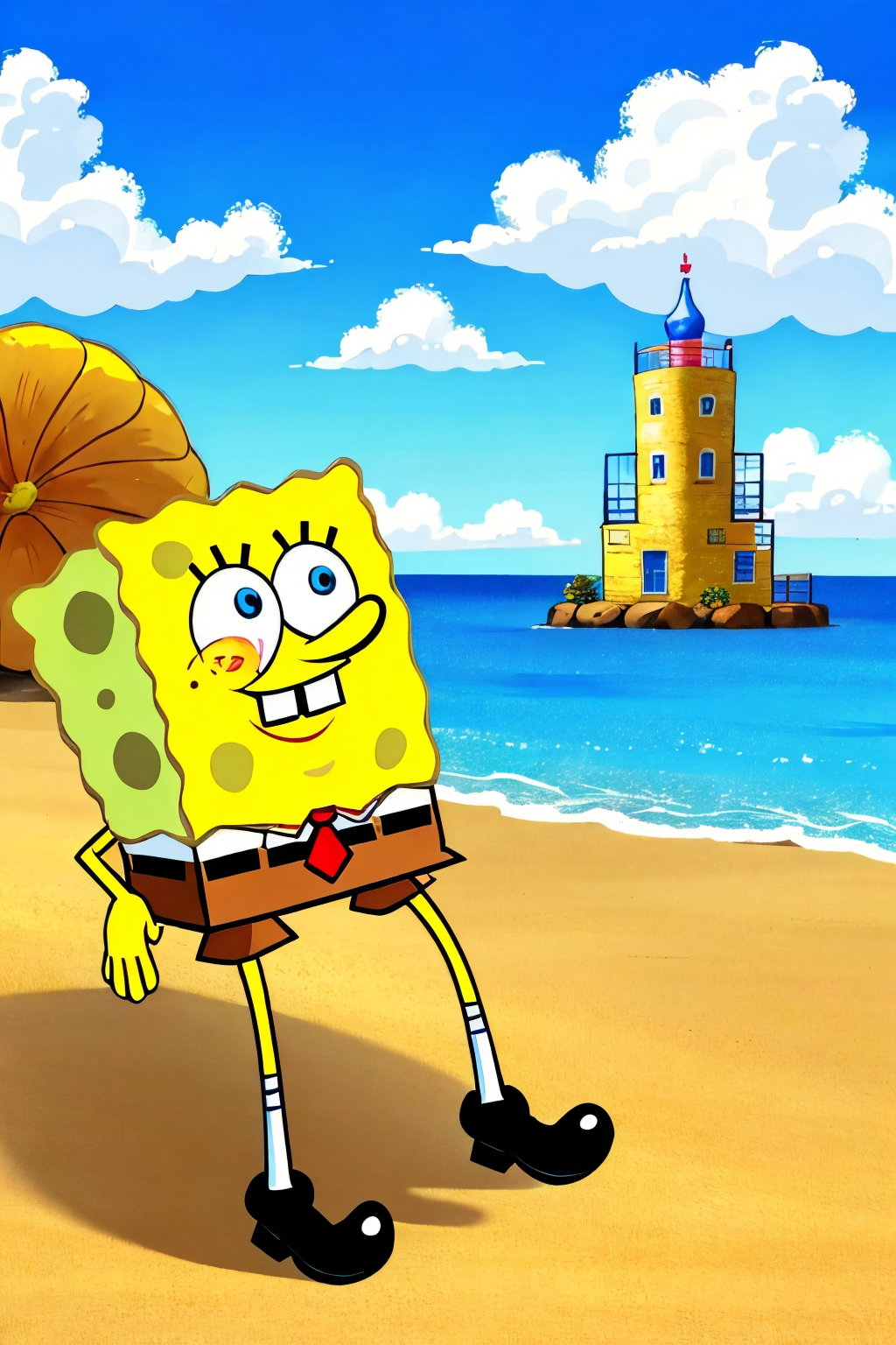 (view from right side), (Realisitc:1.5), spongebob, <lora:EdobSpongeBobSquarePants_v1.0:0.8>