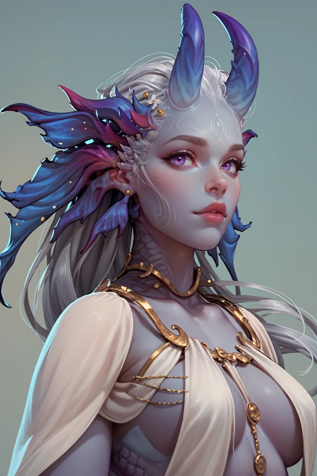 score_9, score_8_up, score_7_up, score_6_up
<lora:FGirl:0.8>
FGirl, 1girl, purple eyes, colored skin, horns, looking at viewer, portrait