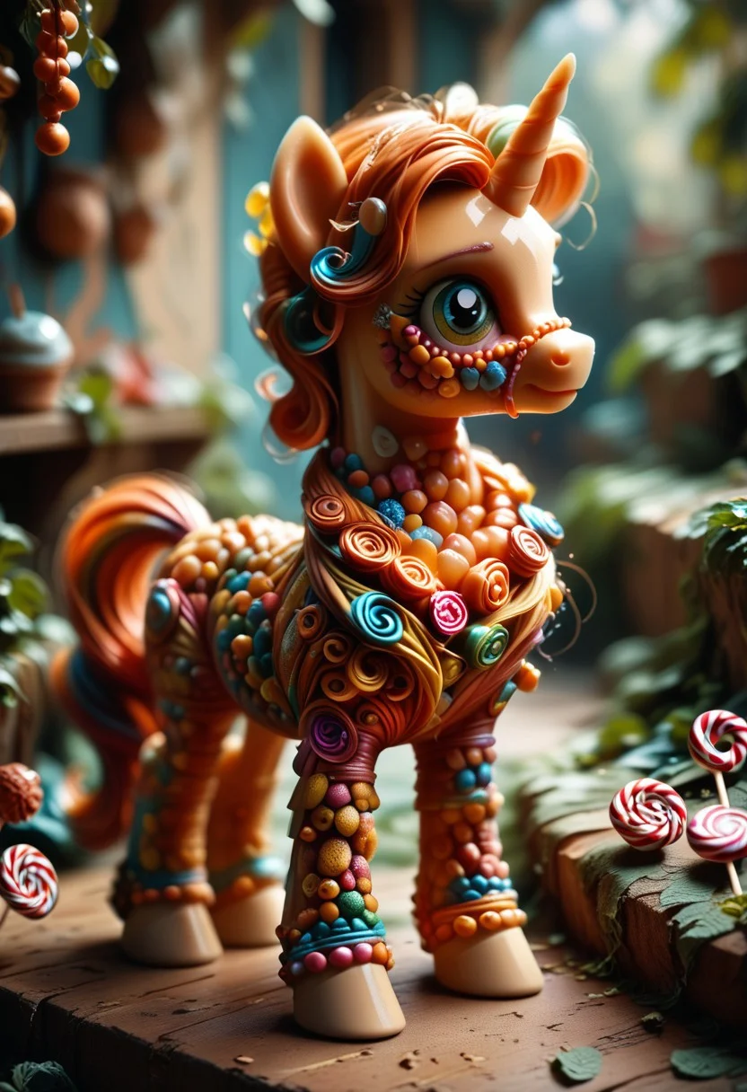 score_9, score_8_up, score_7_up, Realistic, BREAK,
World Morph (candy), pony unicorn