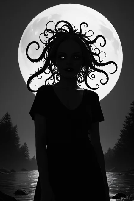 score_9, score_8_up, score_7_up, score_6_up, score_5_up, score_4_up, <lora:GRIM_v1:1>  greyscale, monochrome, limited palette, horror (theme), eldritch abomination, chaotic, silhouette,, <lora:K040790P:0.8> 040790P, woman, 24 years old, <lora:Breast Slider - Pony_alpha1.0_rank4_noxattn_last:0.3>