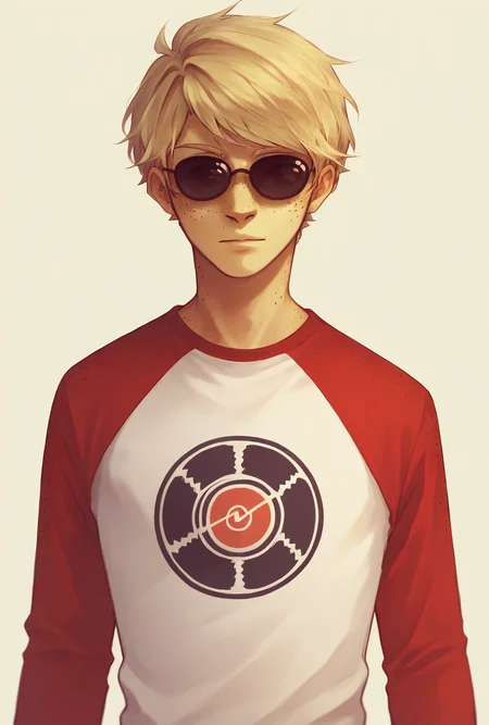 , score_9, score_8_up, score_7_up, masterpiece, , line art, portrait, anime,, detailed, <lora:Expressive_H:0.45> Expressiveh, , <lora:Dave_Strider:0.8>, dave strider, blonde hair, sunglasses, freckles, male, 1boy, raglan sleeves, shirt,