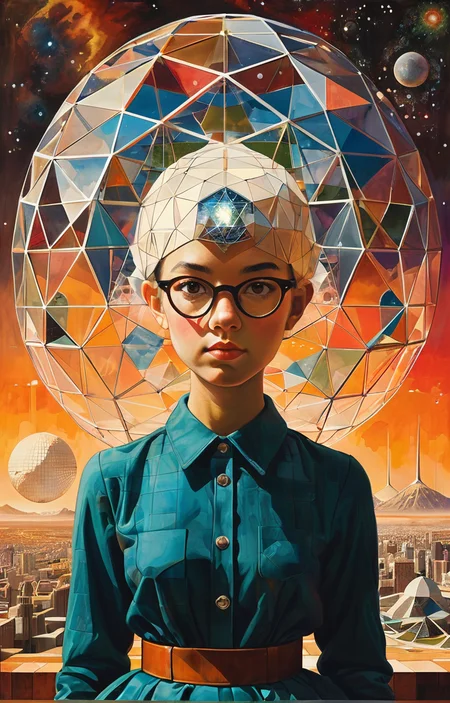 masterpiece,best quality,<lora:tbh367-sdxl:0.6>,illustration,style of Buckminster Fuller
tech genius teenage girl