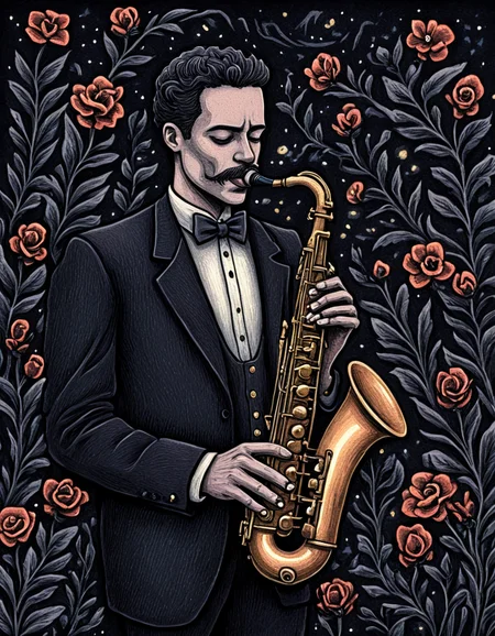 novuschroma81 style jazz music illustration <lora:novuschroma81 style:1>