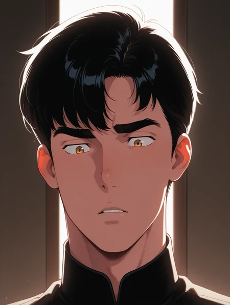 masterpiece, best quality, amazing quality, Yoh Hinomura, thick eyebrows, 1 boy, male focus, solo