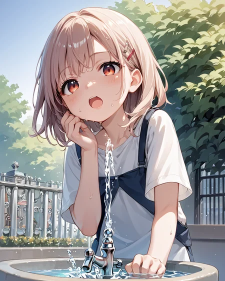 score_9, score_8_up, score_7_up, source_anime , 1girl,
<lora:drinking_fountain:0.8> drinking_fountain ,drink_water, open mouth, faucet,