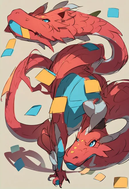 SK3, beautiful, fantasy, a chinese dragon made out of Jed-StickyN, rolling into the sky, simple sketch, sharp shadows, sfw