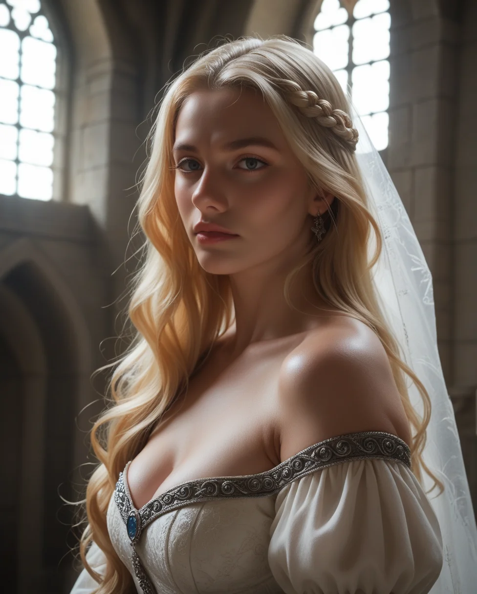 score_9, score_8_up, score_7_up, (realistic:1.20), Stable_Yogis_PDXL_Positives,
solo, 1girl,
elegant beautiful english woman named godiva, stunning white horse, very long blonde hair, shoulders, imposing medieval castle in the distance, dramatic lighting, flawless, dreamy, perfect, medieval, fantasy, medium portrait, detailed realistic photo,