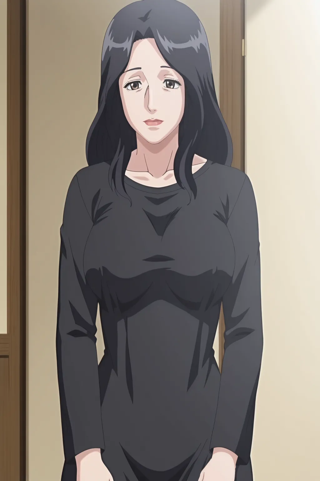 score_9, fake screenshot, dim light, uncensored,
1girl, solo,
MizukamiShizue, mature female, breasts,  
black shirt with long sleeves, 
<lora:JukujoShiganMizukamiShizue_V3:0.85>
--pin-shared-memory
--cuda-malloc
--cuda-stream