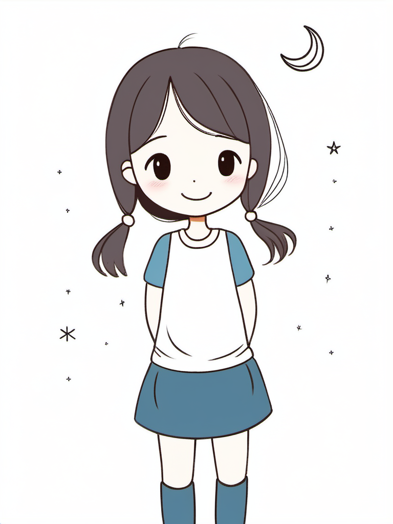 a gril,light_smile,moon,<lora:xiaohua:0.7>,xh,