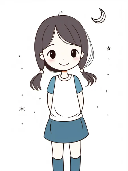 a gril,light_smile,moon,<lora:xiaohua:0.7>,xh,