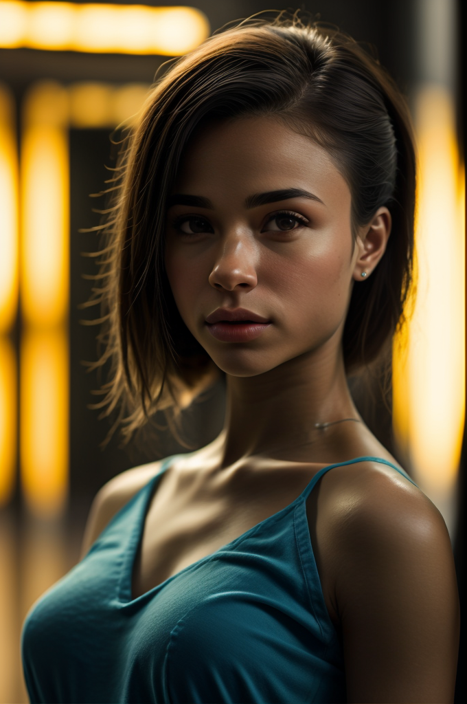 saint TrualityCampus_Sunny, portrait of a beautiful woman, Cinematic, Photoshoot, Shot on 25mm lens, Depth of Field, DOF, Tilt Blur, Shutter Speed 1/1000, F/22, White Balance, 32k, Super-Resolution, Megapixel, Pro Photo RGB, VR, Lonely, Good, Massive, Half rear Lighting, Backlight, Dramatic Lighting, Incandescent, Optical Fiber, Moody Lighting, Cinematic Lighting, Studio Lighting, Soft Lighting, Volumetric, Conte-Jour, Beautiful Lighting, Accent Lighting, Global Illumination, Screen Space Global Illumination, Ray Tracing Global Illumination, Optics, Scattering, Glowing, Shadows, Rough, Shimmering, Ray Tracing Reflections, Lumen Reflections, Screen Space Reflections, Diffraction Grading, Chromatic Aberration, GB Displacement, Scan Lines, Ray Traced, ray Tracing Ambient Occlusion, Anti-Aliasing, FKAA, TXAA, RTX, SSAO, Shaders, OpenGL-Shaders, GLSL-Shaders, Post Processing, Post-Production, Cell Shading, Tone Mapping, CGI, VFX, SFX, insanely detailed and intricate, hyper maximalist, elegant, super detailed, dynamic pose, photography, volumetric, ultra-detailed, intricate details, 8K, super detailed, ambient âuplight, <lora:speedy1p5:1.15>