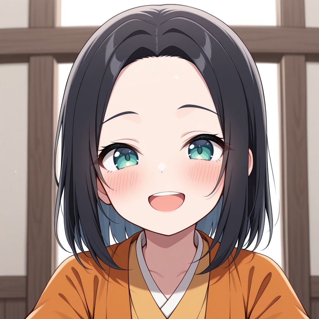 masterpiece, best quality, 32k, high resolution, absurdres, monk, solo, POV, looking at viewer, blush, smile, open mouth, upper teeth only