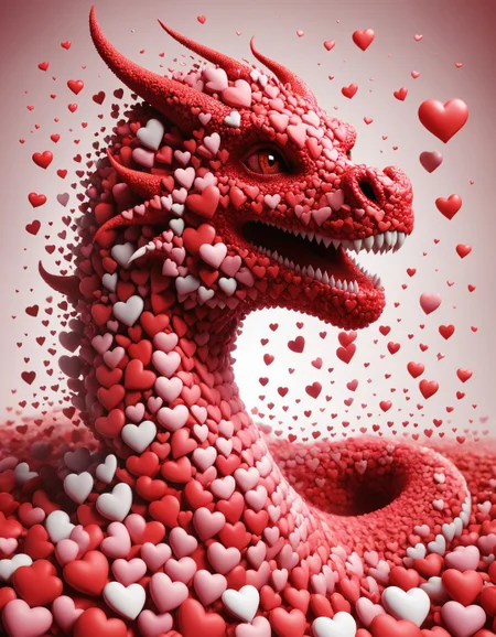 amazing award winning photo of a dragon made out of hearts as zavy-hrtfl
