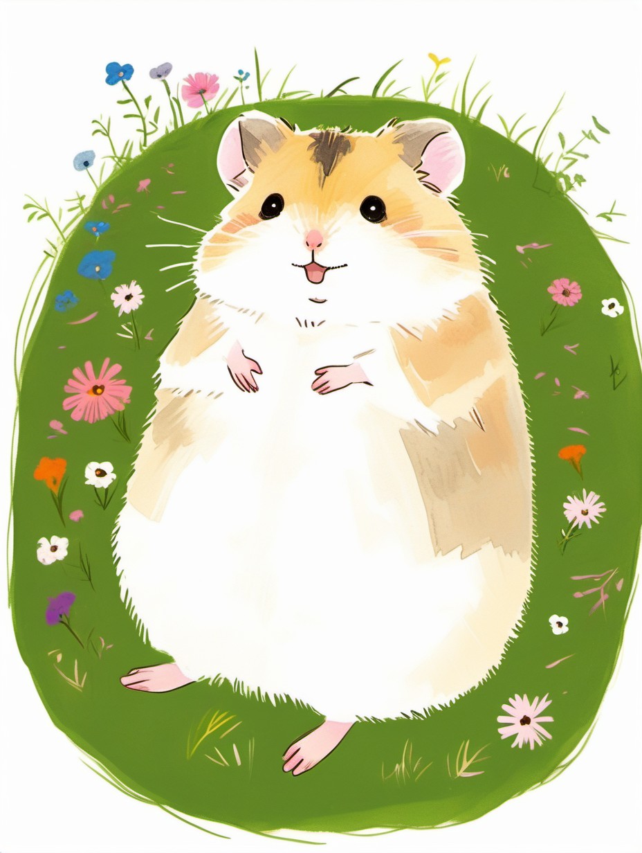 masterpiece, high quality,A round hamster lay on the grass in a daze,hand drawing,illustration  <lora:J_drawing  XL:0.8> j_drawing
