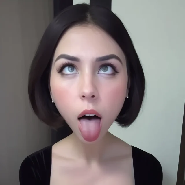 photograph of woman, BigHeadMode:1.6big head, full body,cleavage, hips , detailed, masterpiece, Sony, analog, iso 200, magic castle, hogwarts, focus, high detail, skin poses, oily skin, <lora:ahegaoRollingEyes_v1114:0.86>