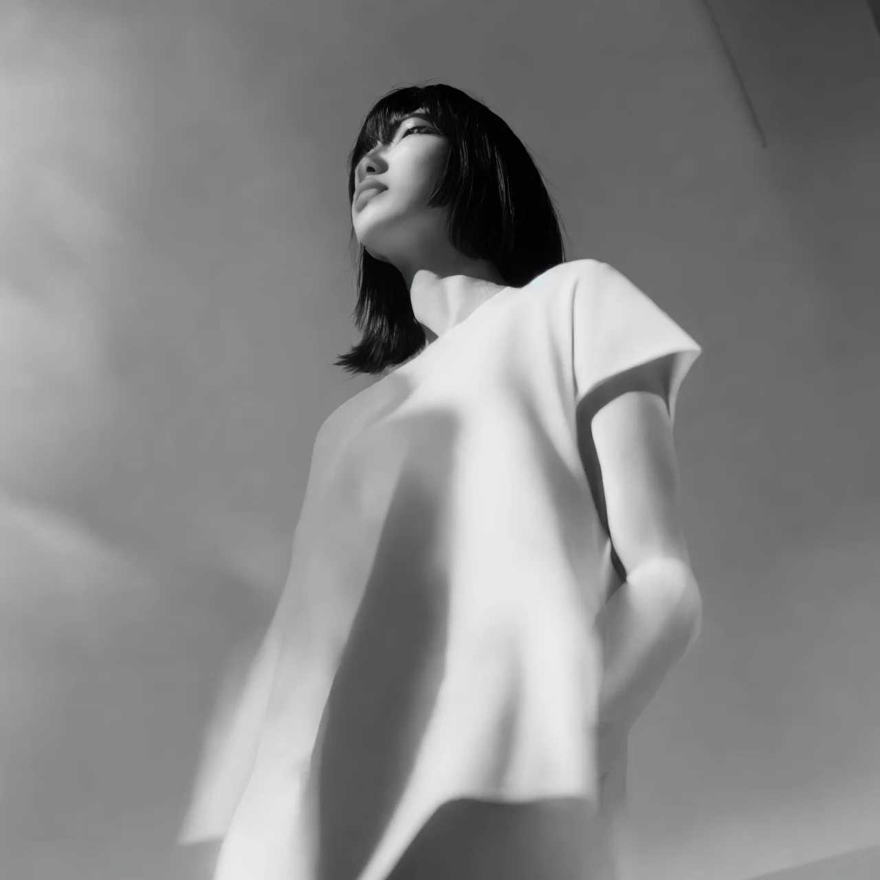 low angle photo, Woman Standing
