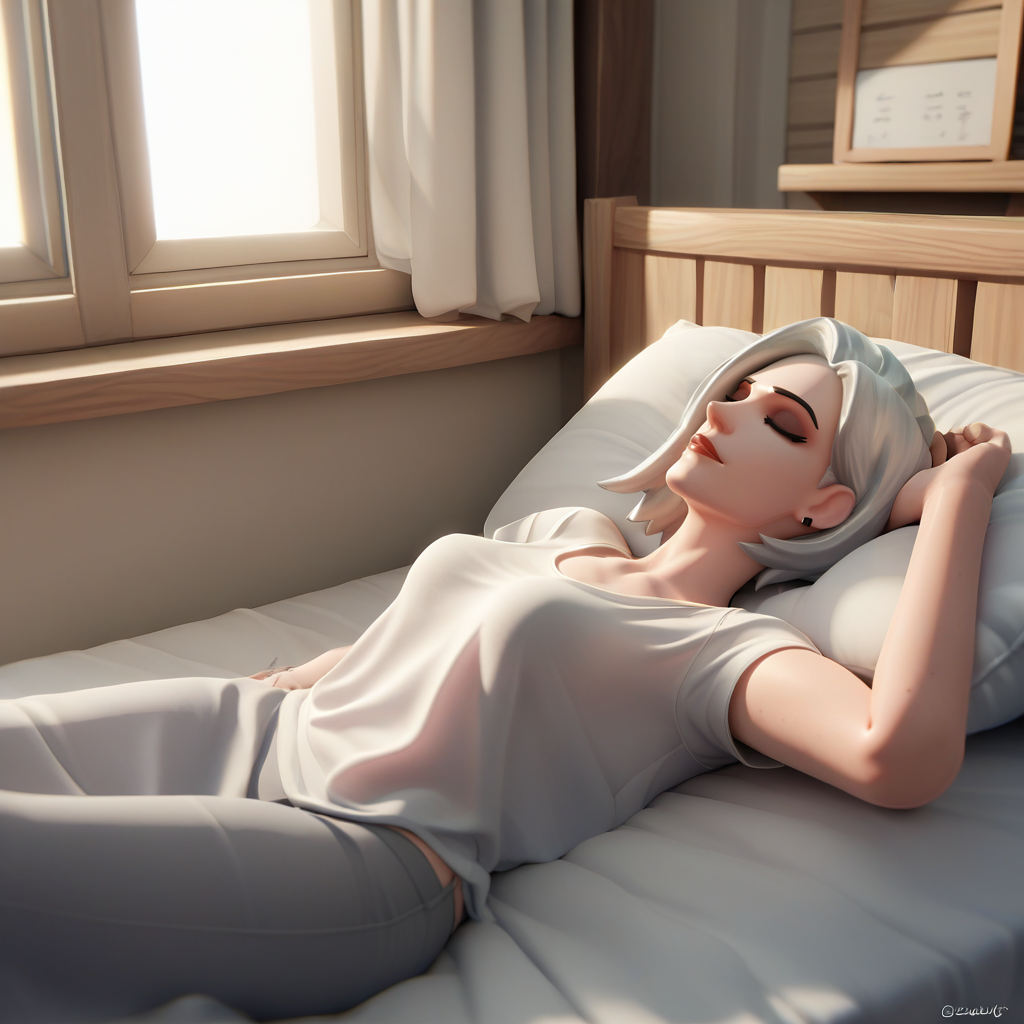 score_9, score_8_up, score_7_up, score_6_up, score_5_up, score_4_up, zPDXL2,source_anime,rating_questionable, <lora:Lounging:0.8> loung3, lounging, relaxing, solo, indoors, bed, window, morning, ashe_(overwatch), overwatch