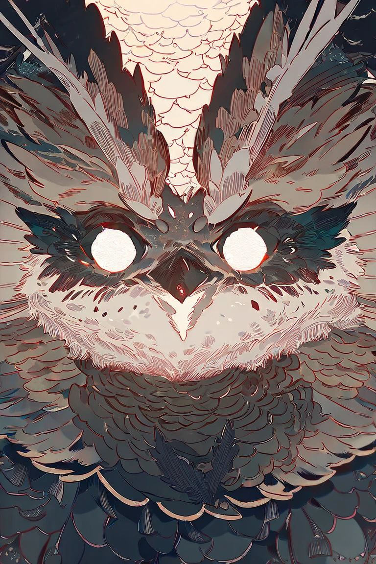 (by big squid man),(by murayama\ ryota:0.6), (by itomugi-kun:0.8), BREAK, masterpiece, best quality,  animal focus, variatons, [moth|owl], whiskers, still life, looking at viewer, white eyes, line art, ink style, illustration.media, AND very as2