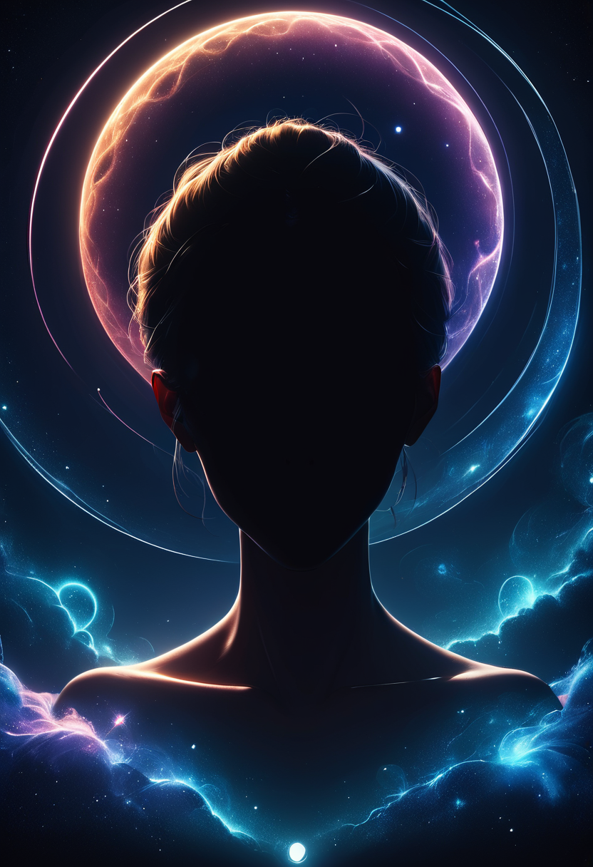 1girl,realistic,score_9,score_8_up,score_7_up,score_6_up,score_5_up,score_4_up glowing frame,backlight colors,silhouette colors,cosmic frame,beautiful woman in a frame,silhouette,backlighting,vibrant,magical night sky,illustration,soft,beautiful,dreamy,realistic,professional,simple,twinkling night sky,extremely detailed,hyper detailed,illustration,half finished sketch,half colored sketch,anime,masterpiece,bright colors,high contrast,vivid lighting,dark background,simple background,<lora:PonySpiritAnimals:0.5>,