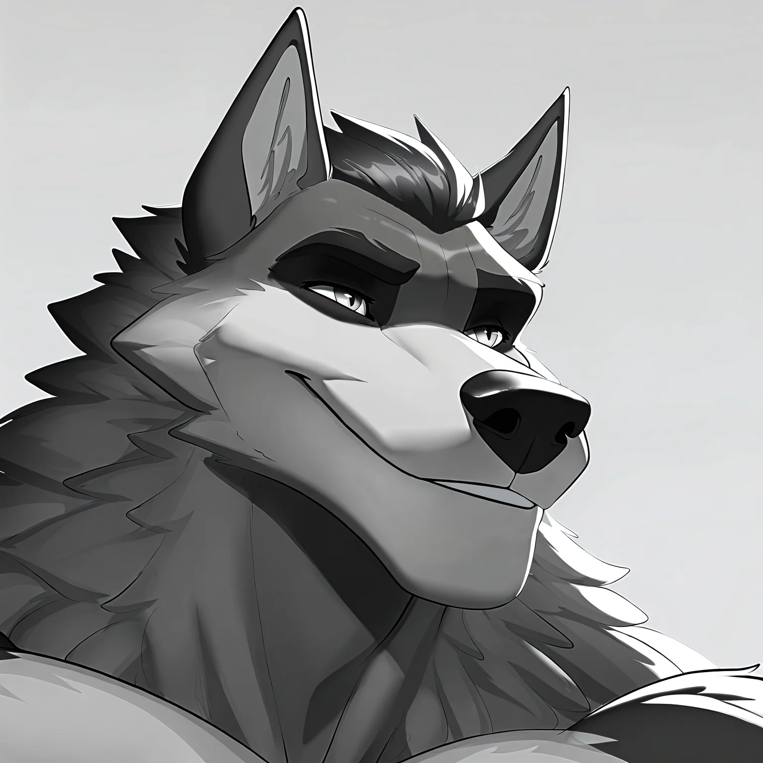 <lora:Gigachad:1> gigachad, black and white, monochrome, close-up, werewolf,, masterpiece, best quality, newest, absurdres, highres, very aesthetic,