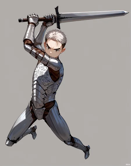 best quality, masterpiece, score_9, score_8_up, score_7_up, source_anime, rating_safe,
1boy, solo, adult, action pose, wielding, greatsword, metal greatsword, simple greatsword, grabbing sword, knight armor, body armor, gauntlets, heavy armor, armor plate, berserk, manly, ((muscular)), thick,
no background, white background, photoshoot,