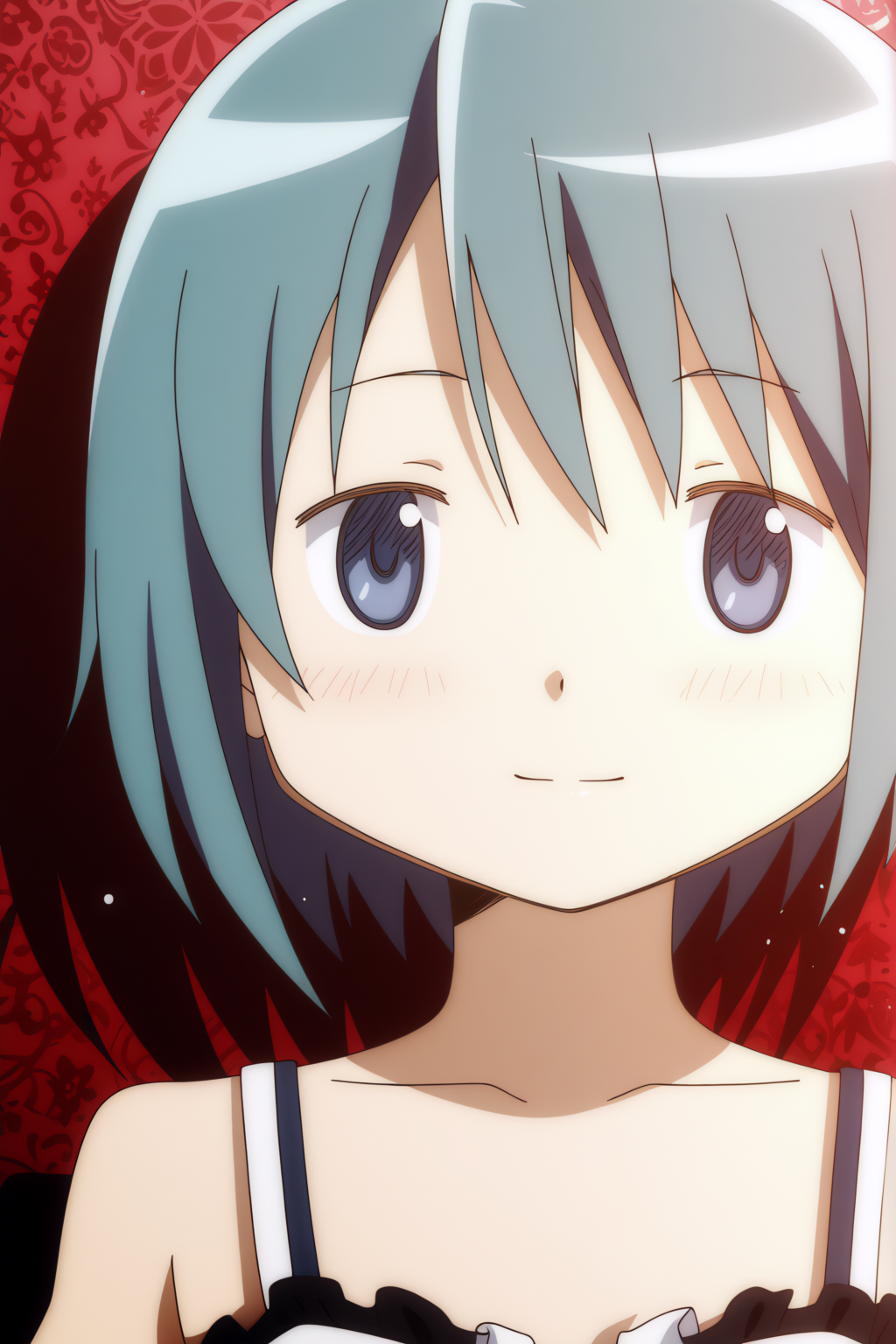 Sayaka Miki, light smile <lora:Madoka-Sayaka_Miki-illustrious:0.8>