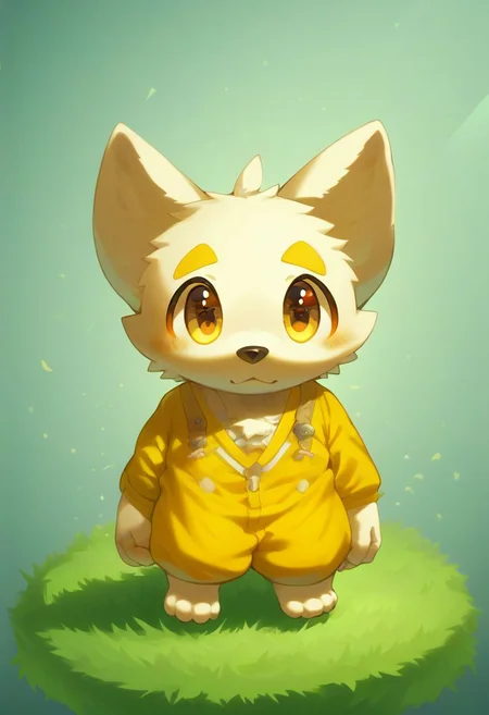 furry, anthro, cute, kemono, male focus, solo, dog, score_9, score_8_up, male, full body, digital art, highly detailed, zPDXL2, SurrealWorld, surreal, white wolfdog that wear beauty colorful clothes standing on dreamful grass, looking at the viewer