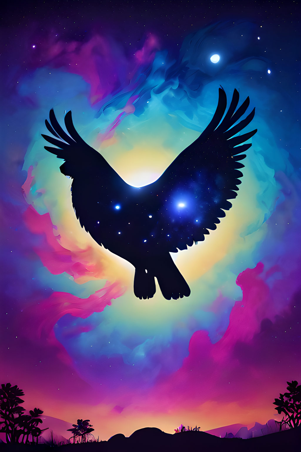 score_9,score_8_up,<lora:Turbo_XL:1>,<lora:inner_galaxy-05:1>,inner_galaxy,
silhouette,
space background,
bird,
(cosmic,stars,celestial,galaxies,nebulas,planets,science fiction,highly detailed:1),