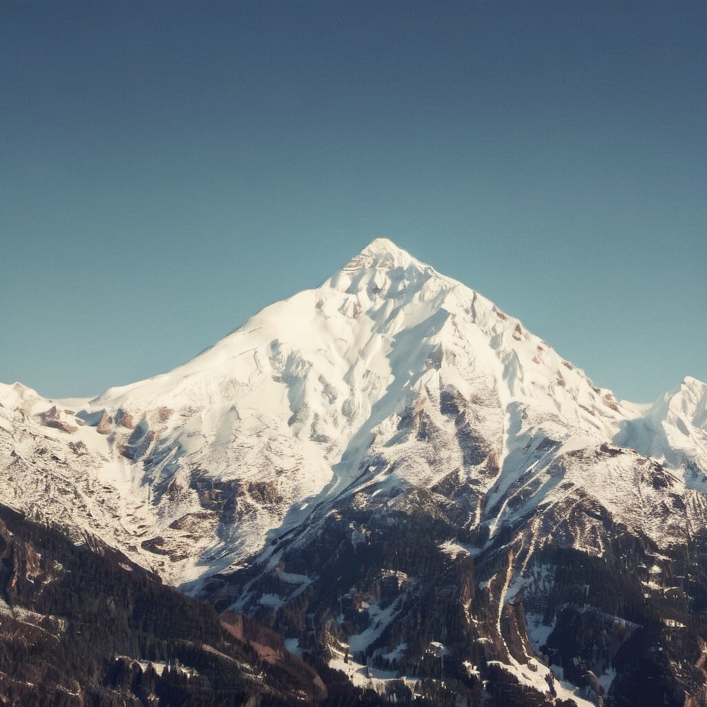 picture of snow mountain, smxl, bright sunny day, vivid, high contrast   <lora:snowmountxl_v1:1>
