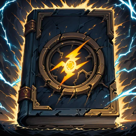 ((masterpiece, best quality)), high resolution, highly detailed, 32k picture,
yellow zzmagicbook, 
glowing, lightning symbol, electricity,