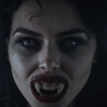 Horror-themed, <lora:Demon Girl:0.8>
a closeup of a pale skin woman with a demonic face and eyes and teeth staring at camera with a dreadful look in hell demon style, Eerie, unsettling, dark, spooky, suspenseful, grim, highly detailed