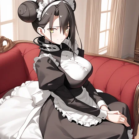 <lora:Takeuchi_Takashi_PonyXL_style_v01:1>
<lora:agent.pony:1>
score_9 , score_8_up , score_7_up , source_anime , 
masterpiece , best quality , ultra-detailed , 
BREAK
agent \(girls' frontline\), maid
1girl , woman , huge breasts , light smile , light blush , ((medusa (fate)):0.5)  , 
long black hair  , maid dress ,  
sitting on the chair