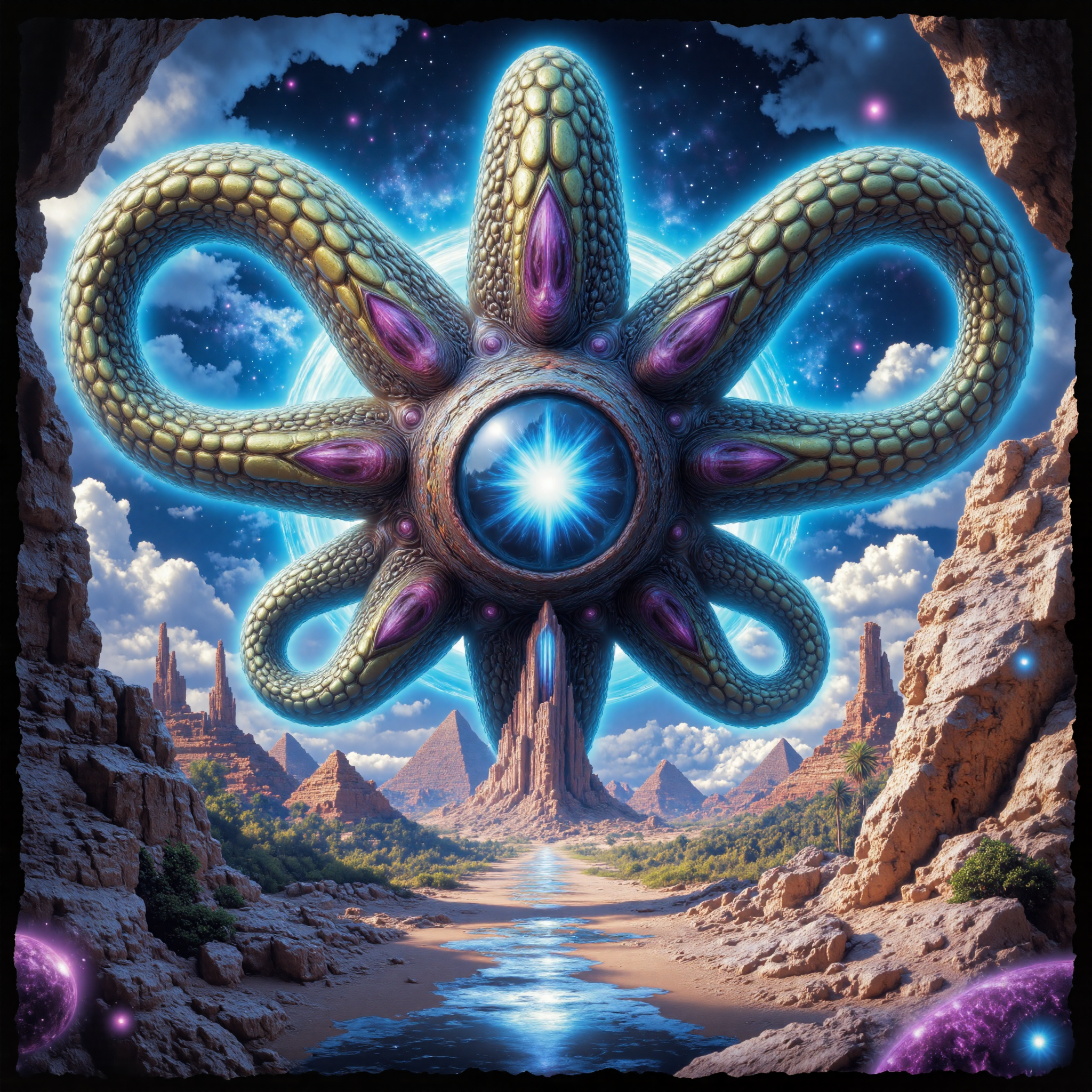 highly detailed, intricate, detailed background, famous artwork inspired by (jay anacleto:1.2) and (jesper myrtos:1.2), fractal art, the worryingly beautiful "unusual frostdonkers" are bogscrubbled (immense:1.3) vegetal lifeforms with six enormous tendrils, (steadily inching their way across the vast deserts:1.3) of planet "maxiflington vi" where they thwabble moisture from the air and use it to sustain themselves and the many blongspivelled symbiotic creatures that live on and around them, golden ratio, trippy lalaland, aidmamj6.1,  
<lora:style-trippy_lalaland-flux-by_ethanar:0.88>
<lora:midjourney_61-v0.4-flux-by_aidma:0.8> 
<lora:extremely_detailed-detail_slider-v2-flux-by_ntc:1.0>