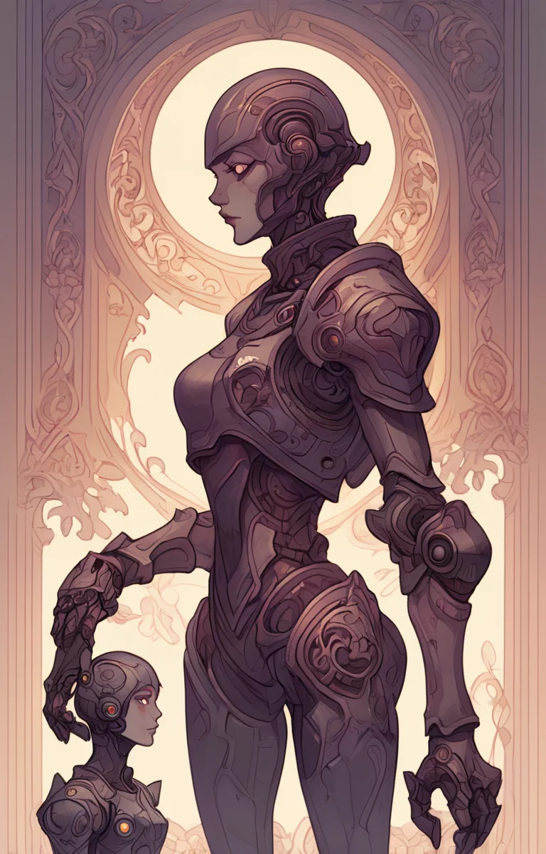 masterpiece,best quality,<lora:tbh33-sdxl:0.9>,illustration portrait of Housework robots