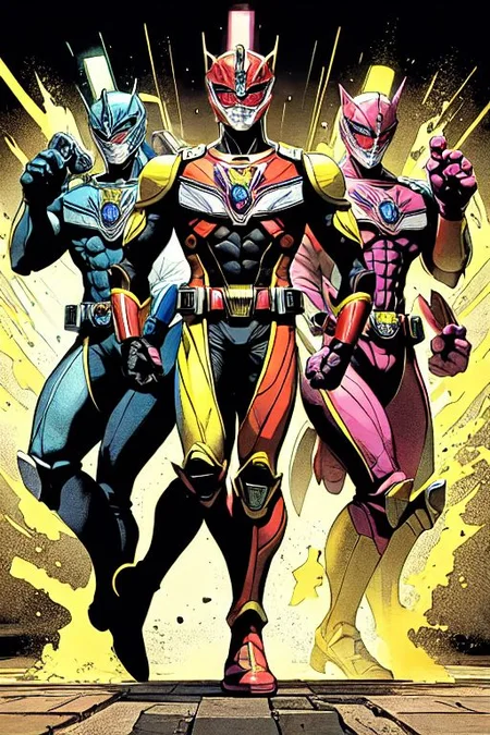 (masterpiece:1), (best quality:1), Power Rangers
